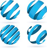 Cool 3d Sphere Logos/Icons. Colors can be easily changed.