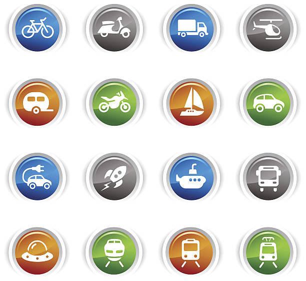 illustrations, cliparts, dessins animés et icônes de brillant boutons-icônes de transport - tgv