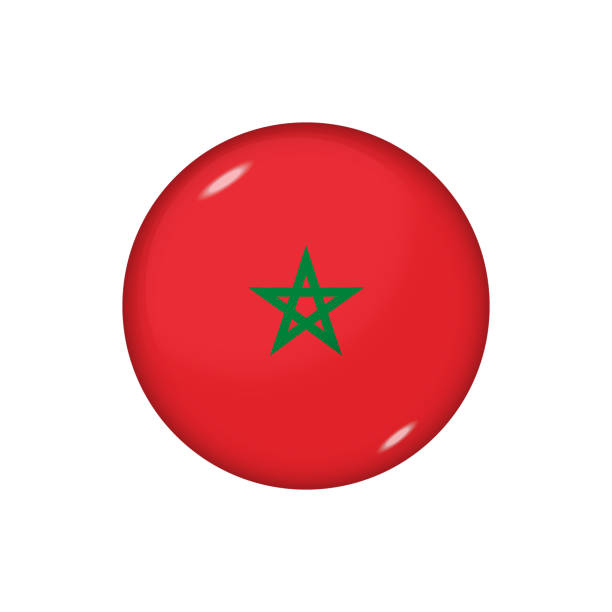 ilustrações de stock, clip art, desenhos animados e ícones de glossy flag icon ofmorocco - marrakech desert