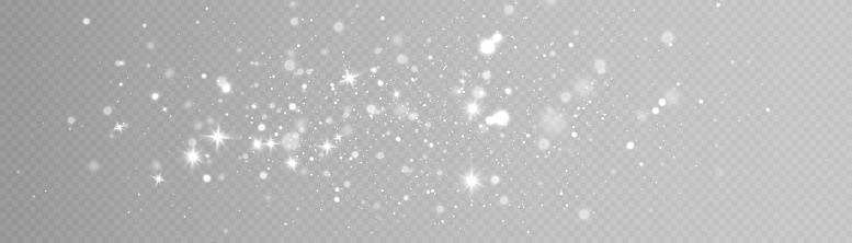 Glowing light effect with lots of shiny particles isolated on transparent background. Vector star cloud with dust.