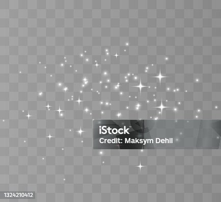 istock Glowing light effect with many glitter particles isolated on transparent background. Vector star cloud with dust. 1324210412