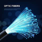 istock Glowing optical fiber cable or wire, fibre optics 1316532067