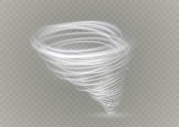 A glowing tornado. Rotating wind. Beautiful wind effect. Isolated on a transparent background. Vector illustration A glowing tornado. Rotating wind. Beautiful wind effect. Isolated on a transparent background. Vector illustration. cyclone stock illustrations