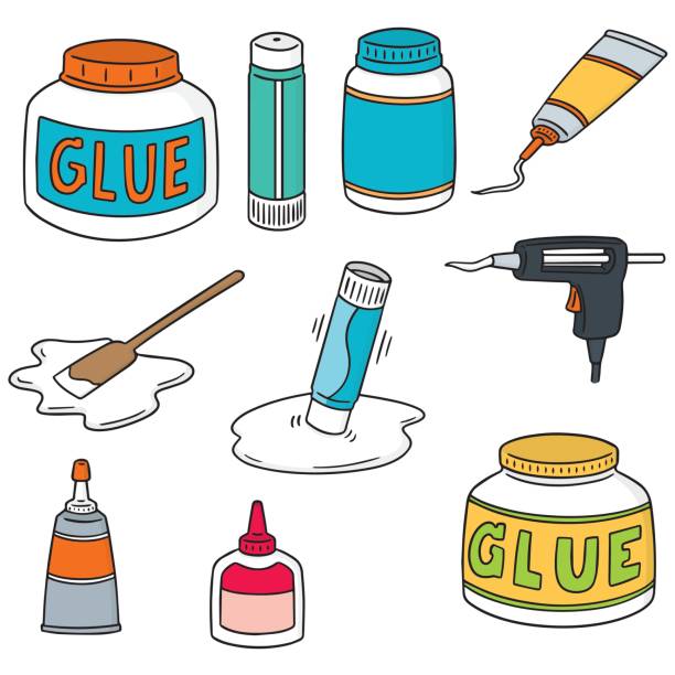 glue vector set of glue glue stick stock illustrations