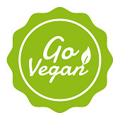 Go Vegan Badge. Vegan Button. Eps10 Vector Banner.