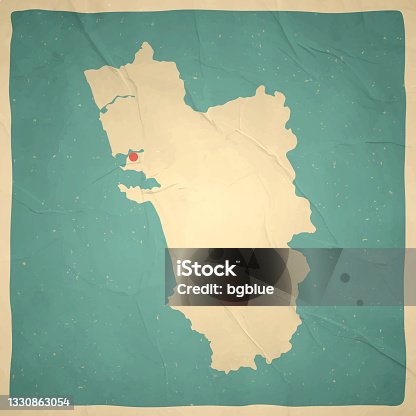 istock Goa map in retro vintage style - Old textured paper 1330863054