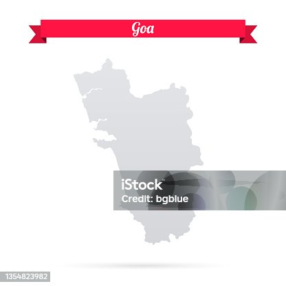 istock Goa map on white background with red banner 1354823982