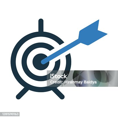 istock Goal, sales, target icon. Vector graphics 1281590163