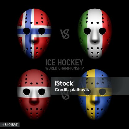 istock Goalie masks with flags 484018411