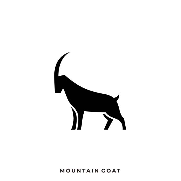bildbanksillustrationer, clip art samt tecknat material och ikoner med goat abstrakt illustration vektor mall - däggdjur