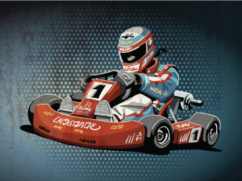 Go-Kart Racing Grunge Color