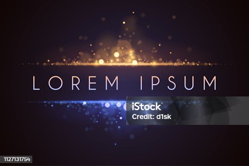 istock Gold and blue lights background 1127131754