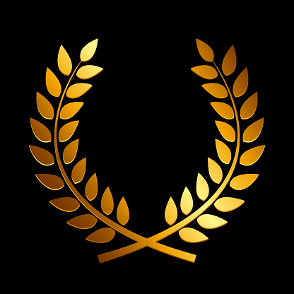 Gold Award Laurel Wreath Winner Leaf Label Symbol Of Victory Stock ...