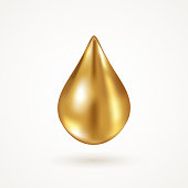 Yellow drop oil icon isolated on white background. Vector illustration. Golden shiny collagen essence or gold serum droplet. Vector Illustration. Concept for cosmetics, beauty and spa