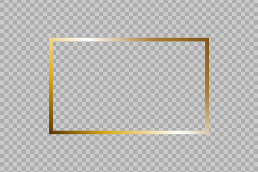 Gold frame on a transparant background. Vector illustration