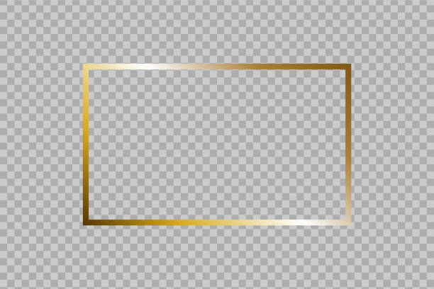 goldrahmen auf einem transparanten hintergrund. vektor-illustration - gold stock-grafiken, -clipart, -cartoons und -symbole