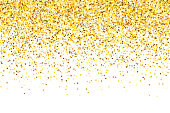 Gold colored vector stars illustrating a glitter gradient texture background