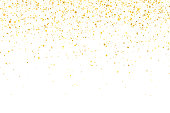 istock Gold glitter shiny holiday confetti on white background. Vector 1348973570