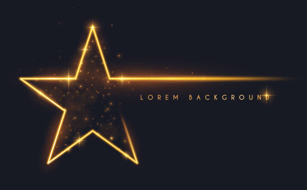 Gold glitter star shape background Gold glitter star shape background in vector success designs stock illustrations