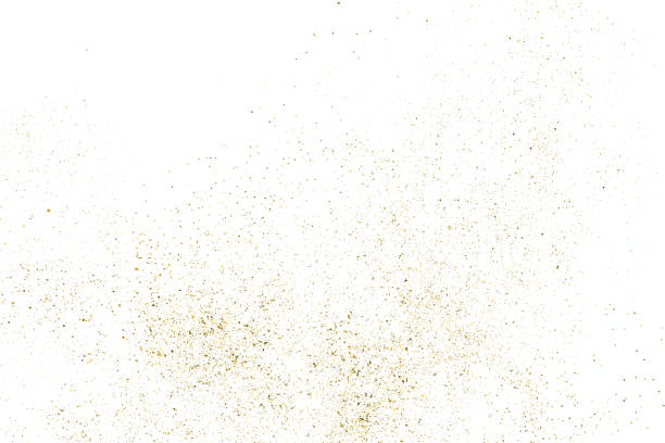 illustrazioni stock, clip art, cartoni animati e icone di tendenza di texture glitter oro isolata su bianco. - talco
