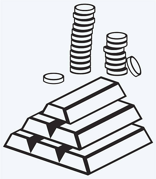 Stack Of Gold Bars Drawing Illustrations, Royalty-Free Vector Graphics ...