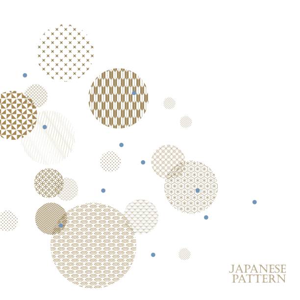 Gold Japanese pattern vector. Geometric template background.  japanese culture stock illustrations