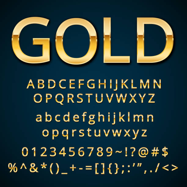 Gold letter vector art illustration