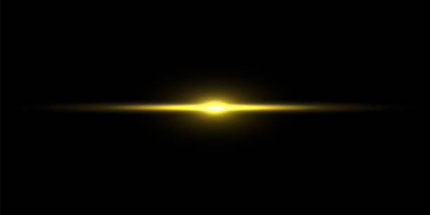 Gold light beam on black background Gold light beam on black background igniting stock illustrations
