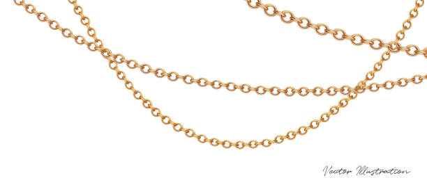 Gold necklace. Platinum chain with gem. Luxury brilliant jewelry pendant or coulomb on transparent background isolated vector illustration for ads, flyers, wed site sale elements design Gold necklace. Platinum chain with gem. Luxury brilliant jewelry pendant or coulomb on transparent background isolated vector illustration for ads, flyers, wed site sale elements design necklace stock illustrations