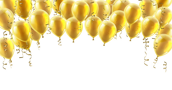 Gold Party Balloons Background