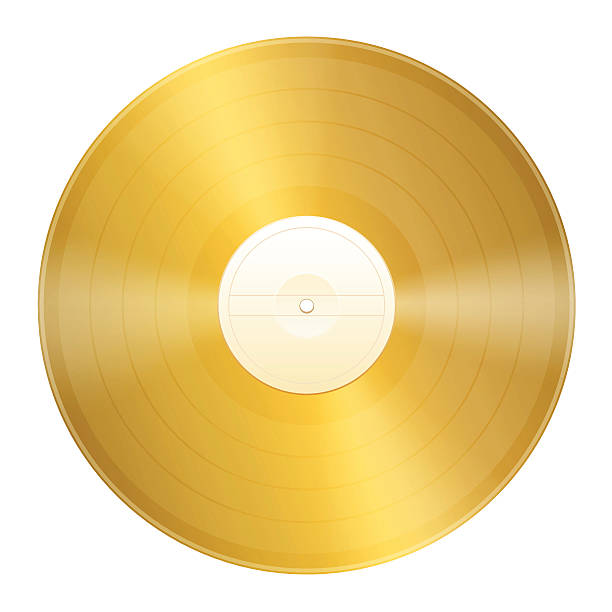 Gold Record Certification vector art illustration
