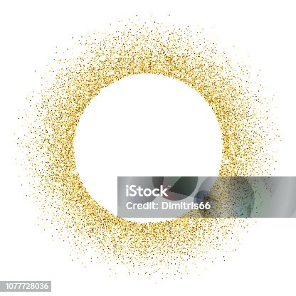 istock Gold vector glitter circle frame 1077728036