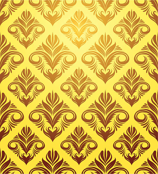 Gold Yellow Ornament Pattern vector art illustration