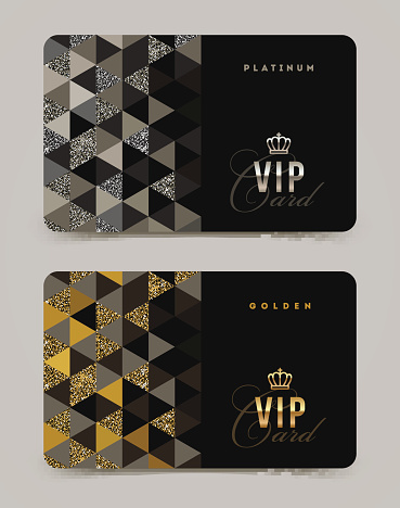 VIP golden and platinum card template. Vector illustration.