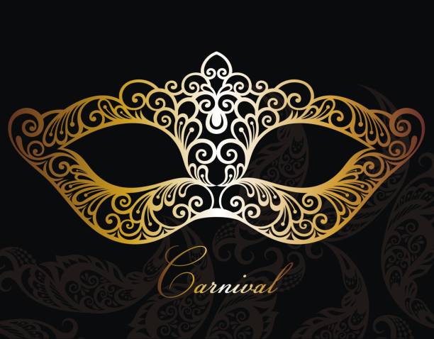 ilustrações de stock, clip art, desenhos animados e ícones de golden carnival mask. - carnival mask