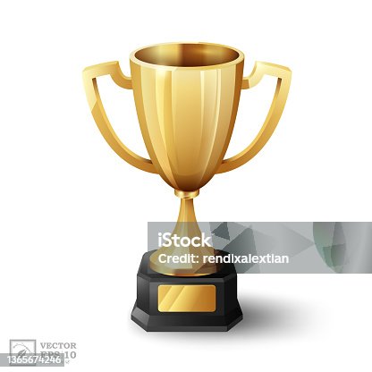 istock Golden Champion Trophy, Vector Illustration 1365674246