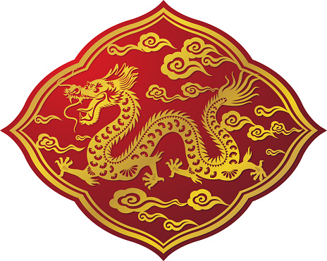 Golden dragon art vector
