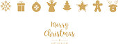 istock Golden christmas ornament icons elements isolated background 1036049786