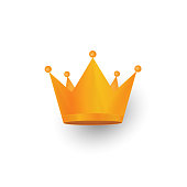 Golden crown icon isolated on white background. Vector illustration. EPS10
