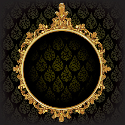 Golden Decor Mirror frame. Vector