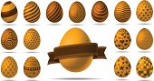 Eggs with various patterns. EPS8 File. No gradient meshes or transparency effects used. Contains a high resolution jpg.