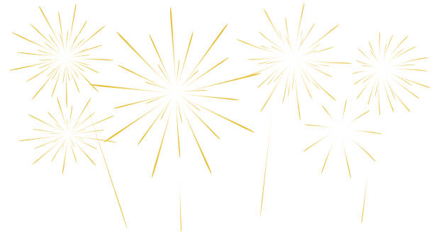 illustrations, cliparts, dessins animés et icônes de matériel vectoriel de feux d’artifice d’or - fireworks