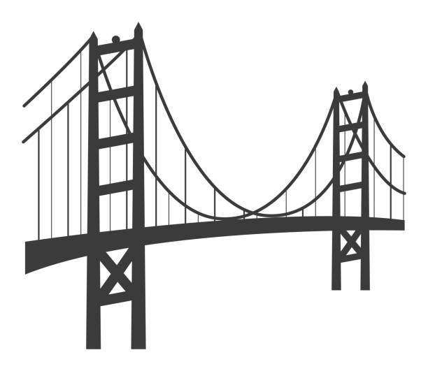 Golden Gate Bridge Icon Vector of Golden Gate Bridge Icon architecture clipart stock illustrations