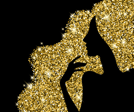 Download Golden Hair Beautiful Girl Silhouette Vector Illustration ...
