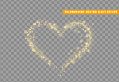 istock Golden heart of glitter light effect. 1165363644