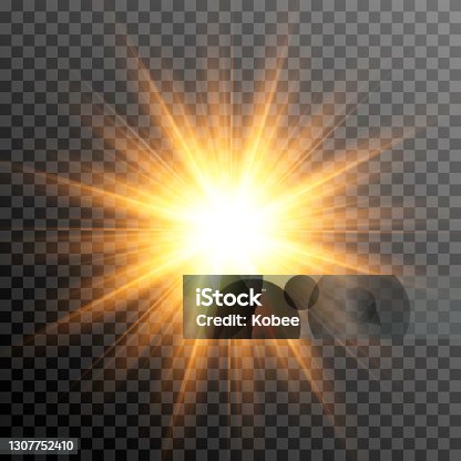istock Golden light. A flash of light, a magical glow. 1307752410