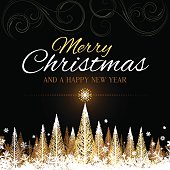 istock Golden Merry Christmas background 805628742
