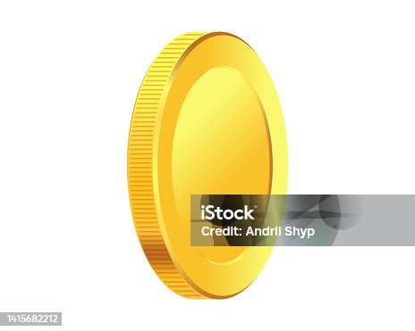 istock Golden money. Rotating gold coin. 1415682212