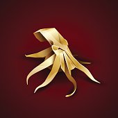 golden origami octopus