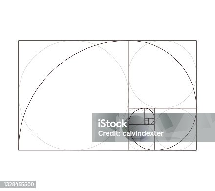 istock Golden ratio Fibonacci pattern design template 1328455500